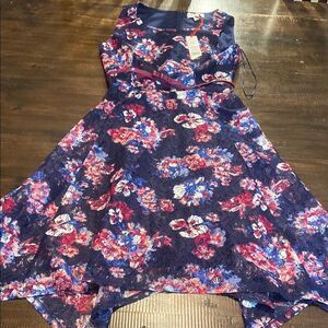 Multicolored Asymmetrical A-line lace dress  Wedding Guest or Easter Sunday SM